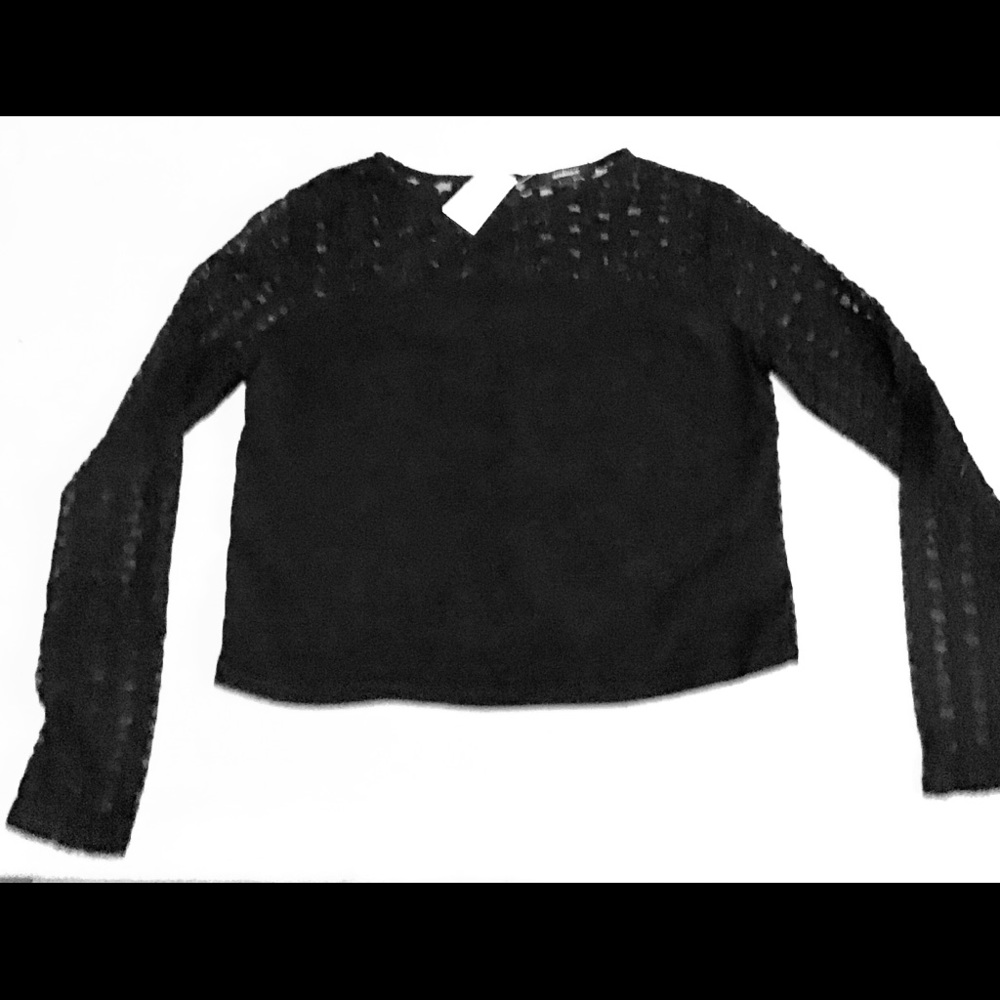 Black silk and lace  top with black buttons